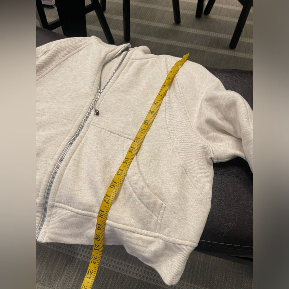 Lululemon Scuba Oversized Full Zip Hoodie Heathered Bone M/L - Picture 5 of 6